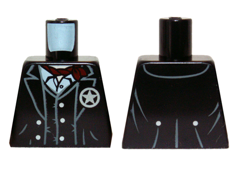 Torso Jacket and Vest with Star Badge and Dark Red Scarf Pattern