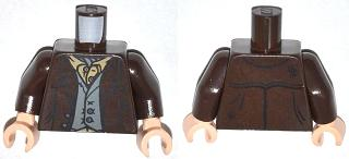 Torso Jacket with Dark Bluish Gray Vest and Dark Tan Ascot Pattern / Dark Brown Arms / Light Nougat Hands