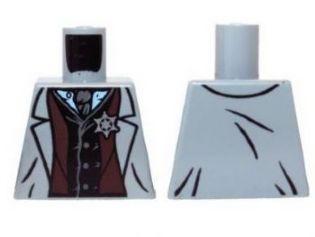 Torso Jacket with Vest, Star Badge and Dark Bluish Gray Tie Pattern