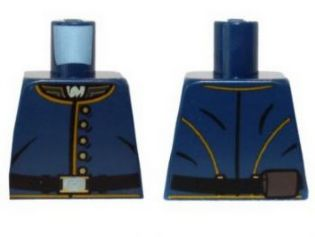 Torso The Lone Ranger Cavalry Uniform, 5 Buttons, Belt Pattern