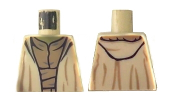 Torso SW Robe Open with Hood and Large Creases over Dark Tan Layered Shirt, Olive Green Neck Pattern