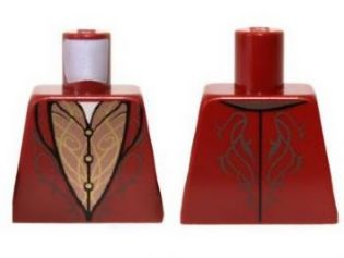 Torso LotR Elven Coat with Gold Scrollwork Pattern (Elrond)