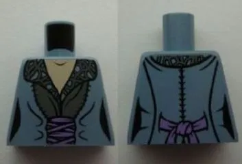 Torso LotR Dress with Gray Patterned Collar and Pink Sash Pattern (Arwen)