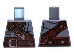 Torso LotR Large Reddish Brown Strap and Belt with Copper Trinkets Pattern
