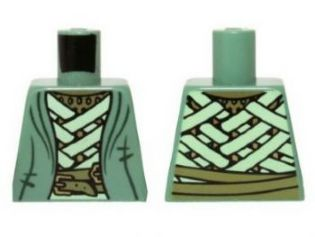 Torso LotR Robe with Light Green Straps and Gold Belt Pattern