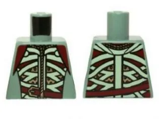Torso LotR Armor with Light Green and Dark Red Straps and Belt Pattern