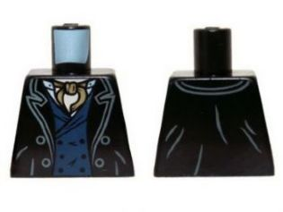 Torso Jacket with Lapels, Dark Blue Vest and Dark Tan Ascot Pattern