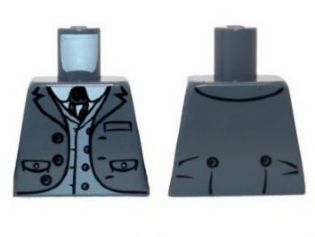 Torso Jacket with Pockets, Vest with Buttons and String Tie Pattern