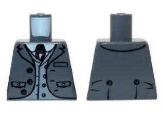 Torso Jacket with Pockets, Vest with Buttons and String Tie Pattern