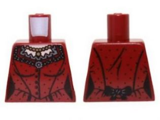 Torso Spotted Dress with Buttons, Ruffles and Gold Necklace Pattern