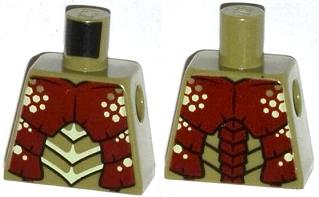 Torso Galaxy Squad Mantizoid with Dark Red, Yellowish Green and Black Exoskeleton Pattern