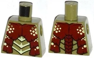 Torso Galaxy Squad Mantizoid with Dark Red, Yellowish Green and Black Exoskeleton Pattern