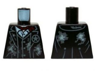 Torso Jacket and Vest with Dirt Patches, Star Badge and Dark Red Scarf Pattern