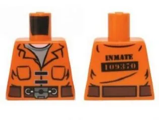Torso Batman Prisoner Jumpsuit with Belt and Pockets and 'INMATE 109370' on Reverse Pattern