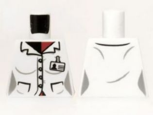 Torso Batman Female Lab Coat with 4 Buttons and ID Badge Pattern