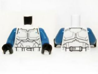 Torso SW Armor Special Forces Commander with Small Blue Triangles Pattern / Blue Arms / Black Hands