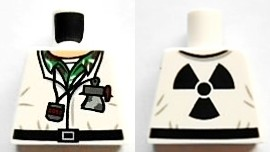 Torso Devo Suit with Stopwatch and Notebook, Black Radiation Symbol on Back Pattern
