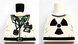 Torso Devo Suit with Stopwatch and Notebook, Black Radiation Symbol on Back Pattern