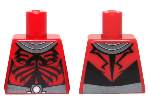 Torso SW Darth Maul Chest with Gray and Silver Collar and Belt Pattern