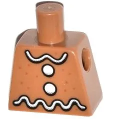 Torso with White Wavy Lines and Circles Icing, Dark Orange Dots Pattern