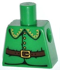 Torso Rounded Collar, 4 Gold Buttons and Brown Belt with Gold Buckle Pattern