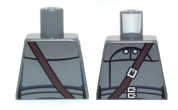 Torso SW Vest with Two Small Buttons, Dark Brown Shoulder Strap and Double Belt Pattern