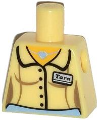 Torso Female Blouse with 'Tara' Name Tag and Heart Necklace Pattern