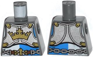 Torso Castle King's Knight Breastplate with Crown, Chain Belt Pattern