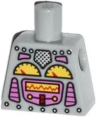 Torso Robot with Silver Rivets, Yellow Gauges, Dark Pink Screen Pattern