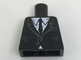 Torso Suit with White Shirt and Black Tie Pattern