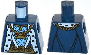 Torso Castle King Robe with Fur Trim and Gold Chain with Crown Pattern