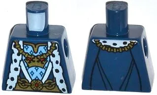 Torso Castle King Robe with Fur Trim and Gold Chain with Crown Pattern