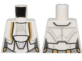 Torso SW Jedi Robe, Female with Gold Markings Pattern