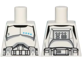 Torso SW Armor Clone Trooper Lieutenant Black Belt and Four Dark Azure Stars Pattern