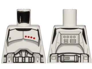 Torso SW Armor Clone Trooper Captain Black Belt and Four Dark Red Stars Pattern