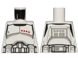 Torso SW Armor Clone Trooper Captain Black Belt and Four Dark Red Stars Pattern