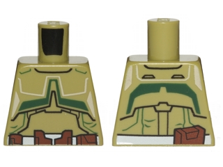 Torso SW Armor with White and Reddish Brown Belt and Dark Green Markings Pattern