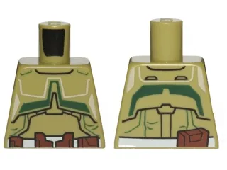 Torso SW Armor with White and Reddish Brown Belt and Dark Green Markings Pattern