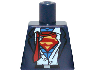 Torso Suit, Rumpled White Shirt with Red Tie and Red and Yellow Superman 'S' Logo Pattern