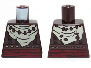 Torso Vest with Dark Red Belt, White Bandana and Brown Necklace Pattern