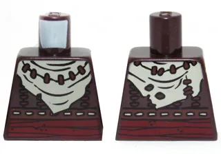 Torso Vest with Dark Red Belt, White Bandana and Brown Necklace Pattern