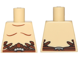 Torso LotR Bare Chest with Dark Brown Markings and Belt Straps Pattern