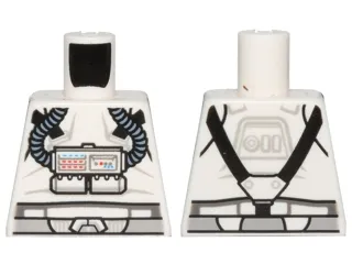 Torso SW Clone Pilot with Sand Blue Hoses, Light Bluish Gray Belt, Black Straps Pattern