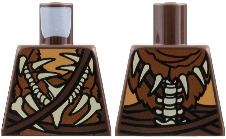 Torso LotR Armor Crude with Bones, Spikes and Dark Brown Straps Pattern