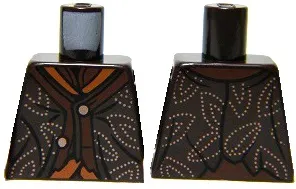 Torso LotR Coat Tattered with 2 Buttons, Dotted Leaves Pattern