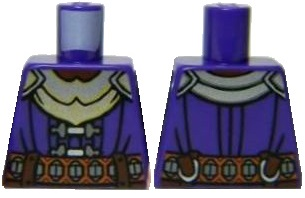 Torso LotR Armor with Silver Chest Plate, Buckles, and Belt Pattern