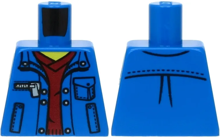 Torso Jacket with Pockets over Dark Red V-Neck Sweater Pattern