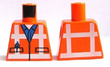 Torso Safety Vest with Reflective Crossed Stripes over Blue Shirt Pattern