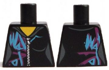 Torso Female Outline, Zipper, Magenta and Medium Azure Marking Pattern