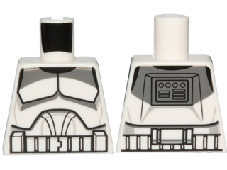 Torso SW Armor Clone Trooper with Dark Bluish Gray Markings Pattern